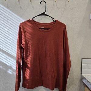 Rust Orange Long Sleeve Top